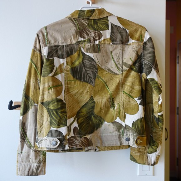 Chico's Design embellished beaded floral jacket 0 2 XS - Picture 12 of 15